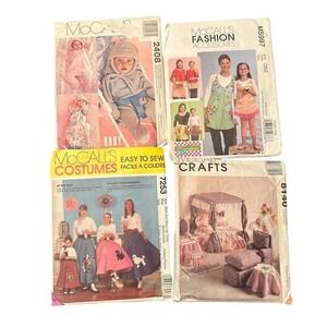 Lot of 4 McCall's Sewing Patterns Baby Costumes Accessories Crafts